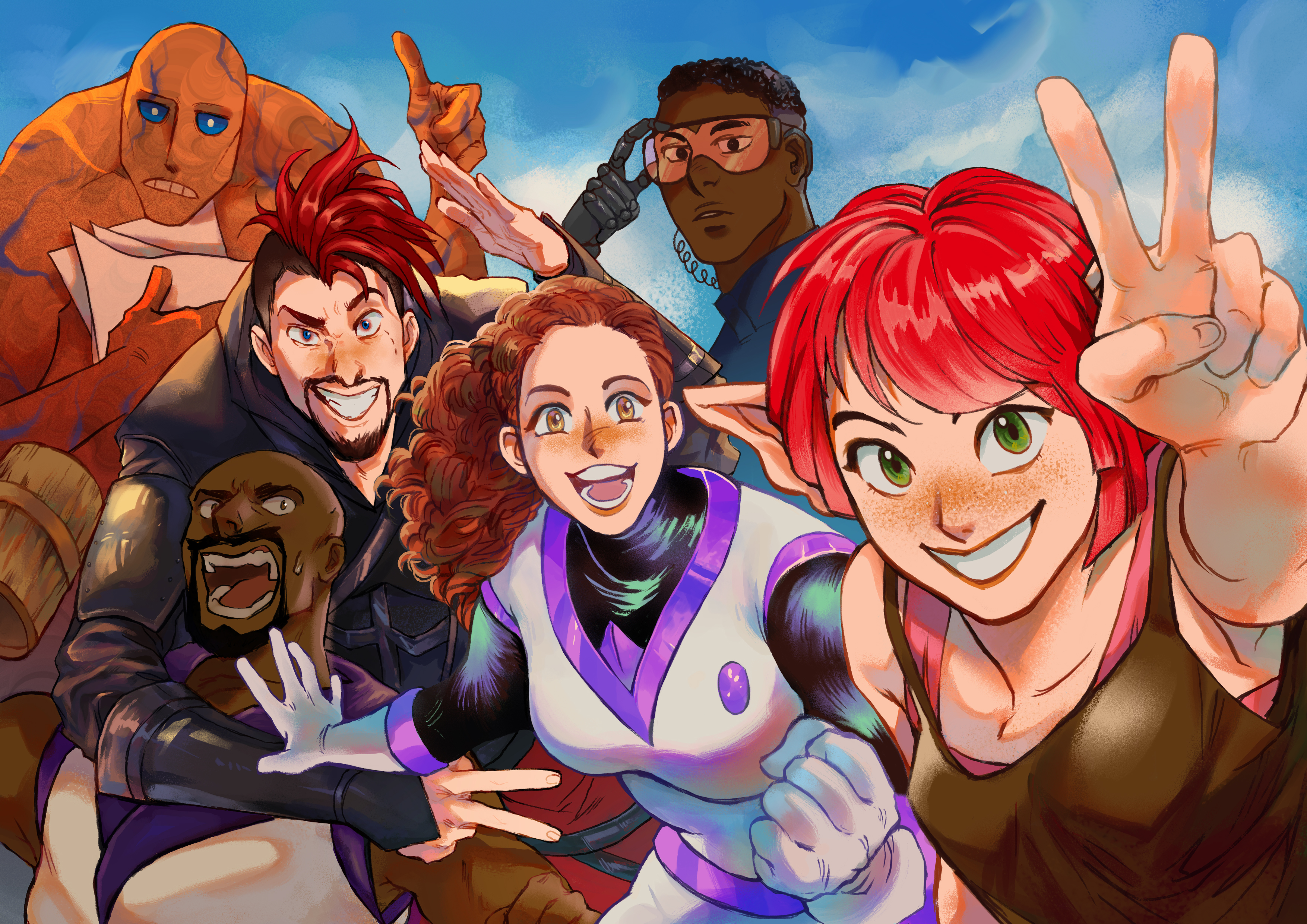 the six main characters of the show smile at the camera